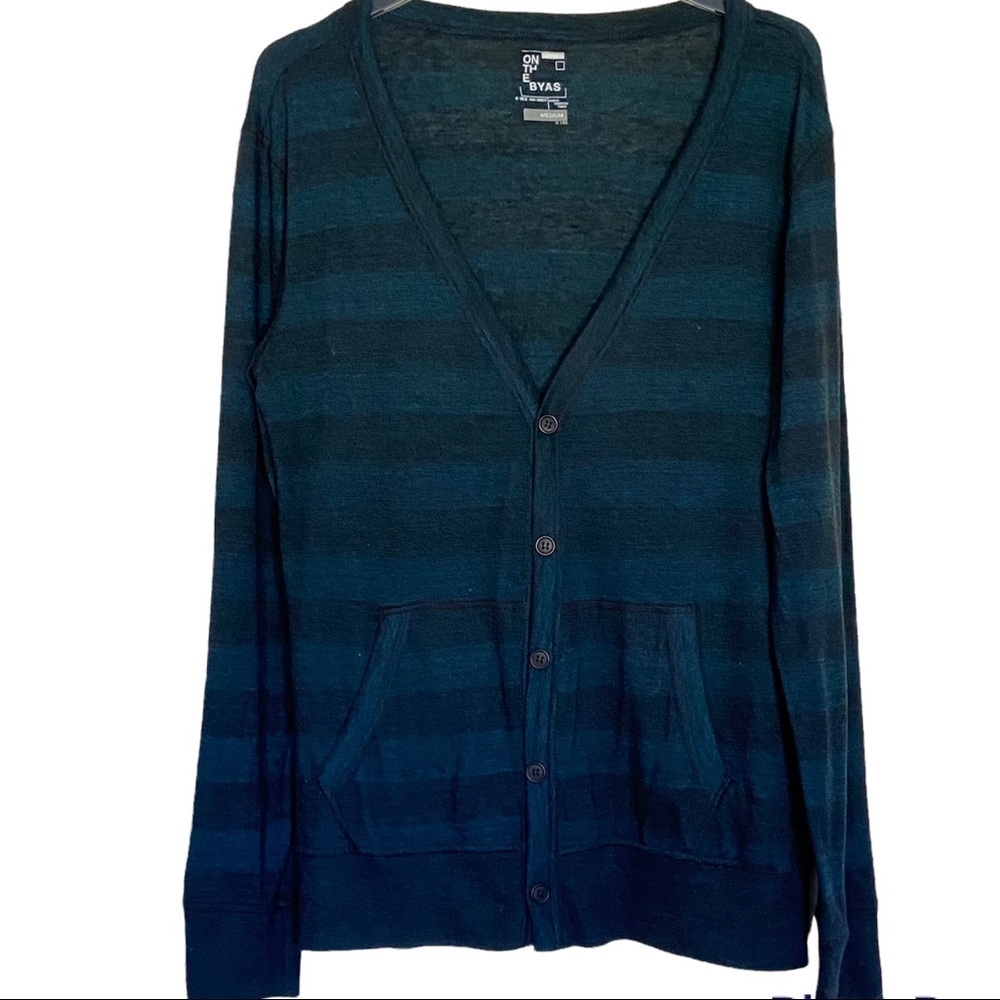 On The Byas Blue and Black Long Sleeve Sweater Size Medium